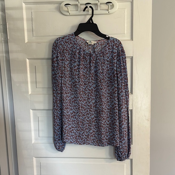 Boden Blue and Pink Relaxed Floral Blouse - Picture 1 of 4